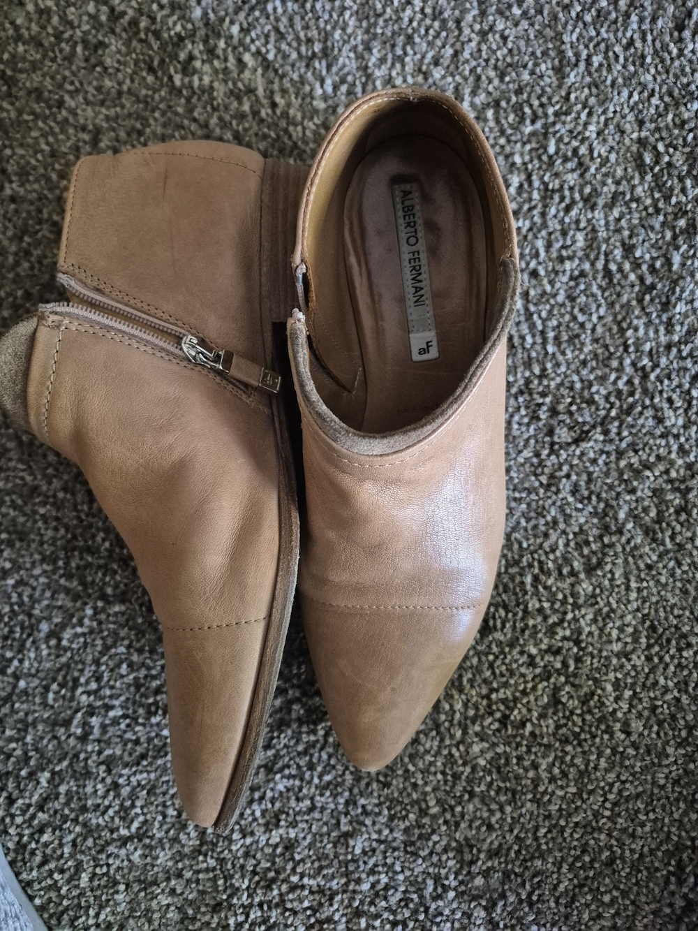 Alberto Fermani Tan Leather Women's Ankle Booties